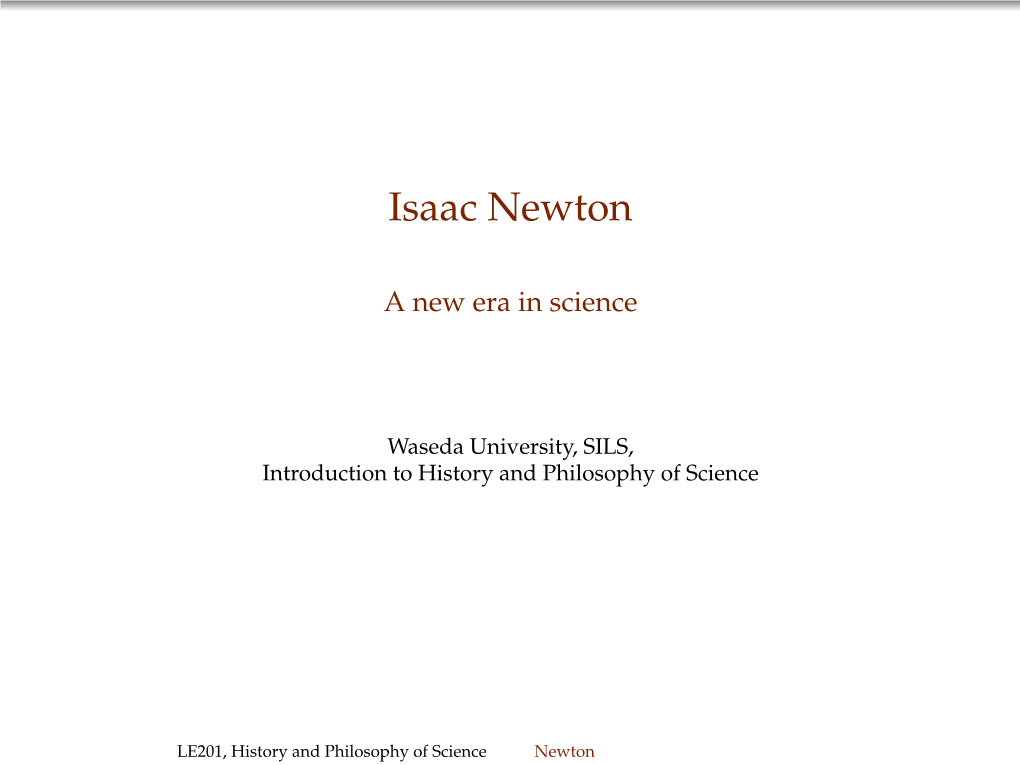 Newton's Mathematical Physics