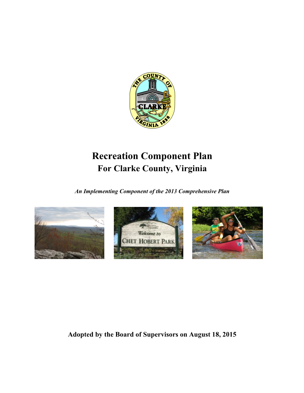 Recreation Component Plan for Clarke County, Virginia