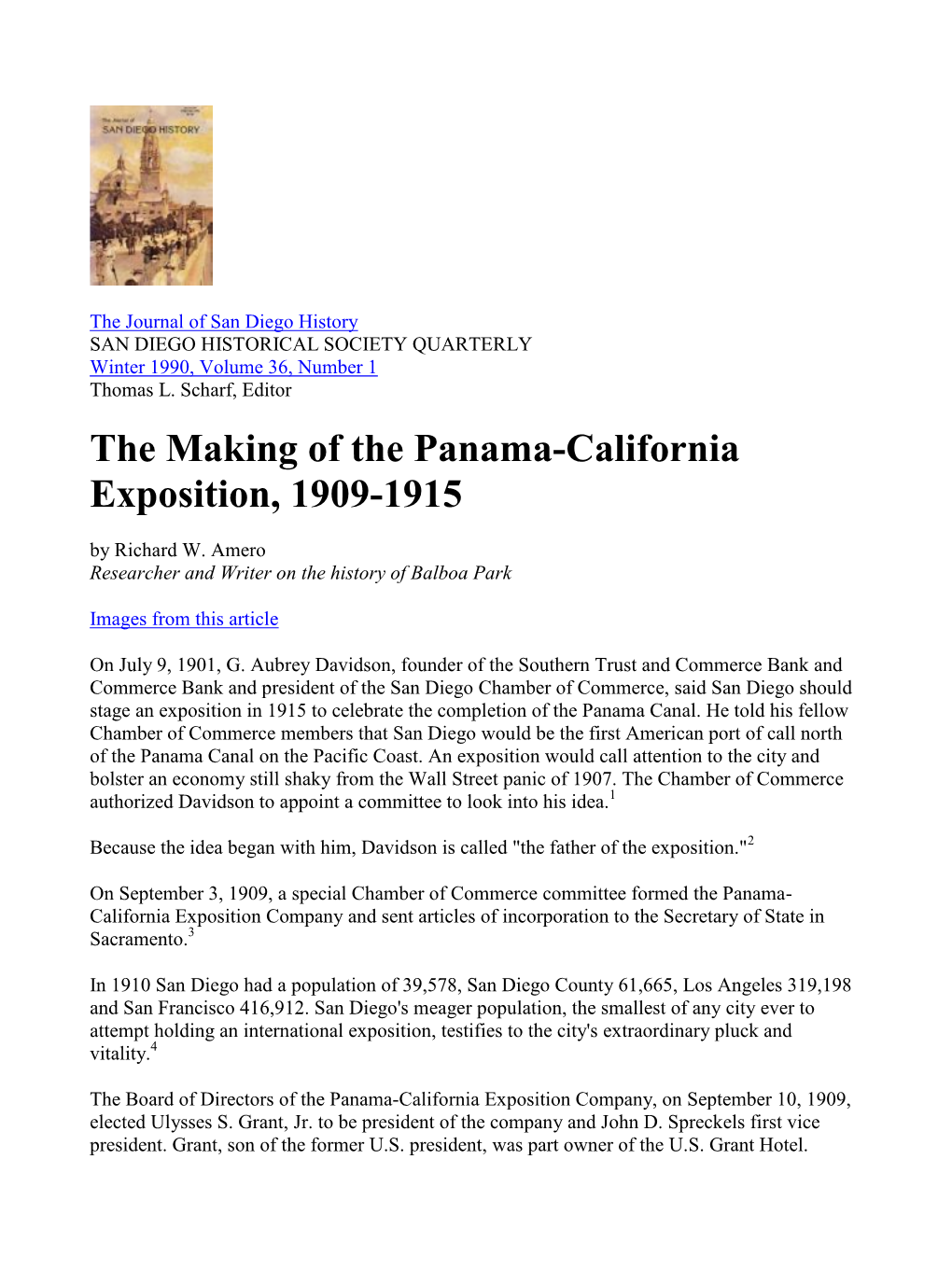 The Making of the Panama-California Exposition, 1909-1915 by Richard W