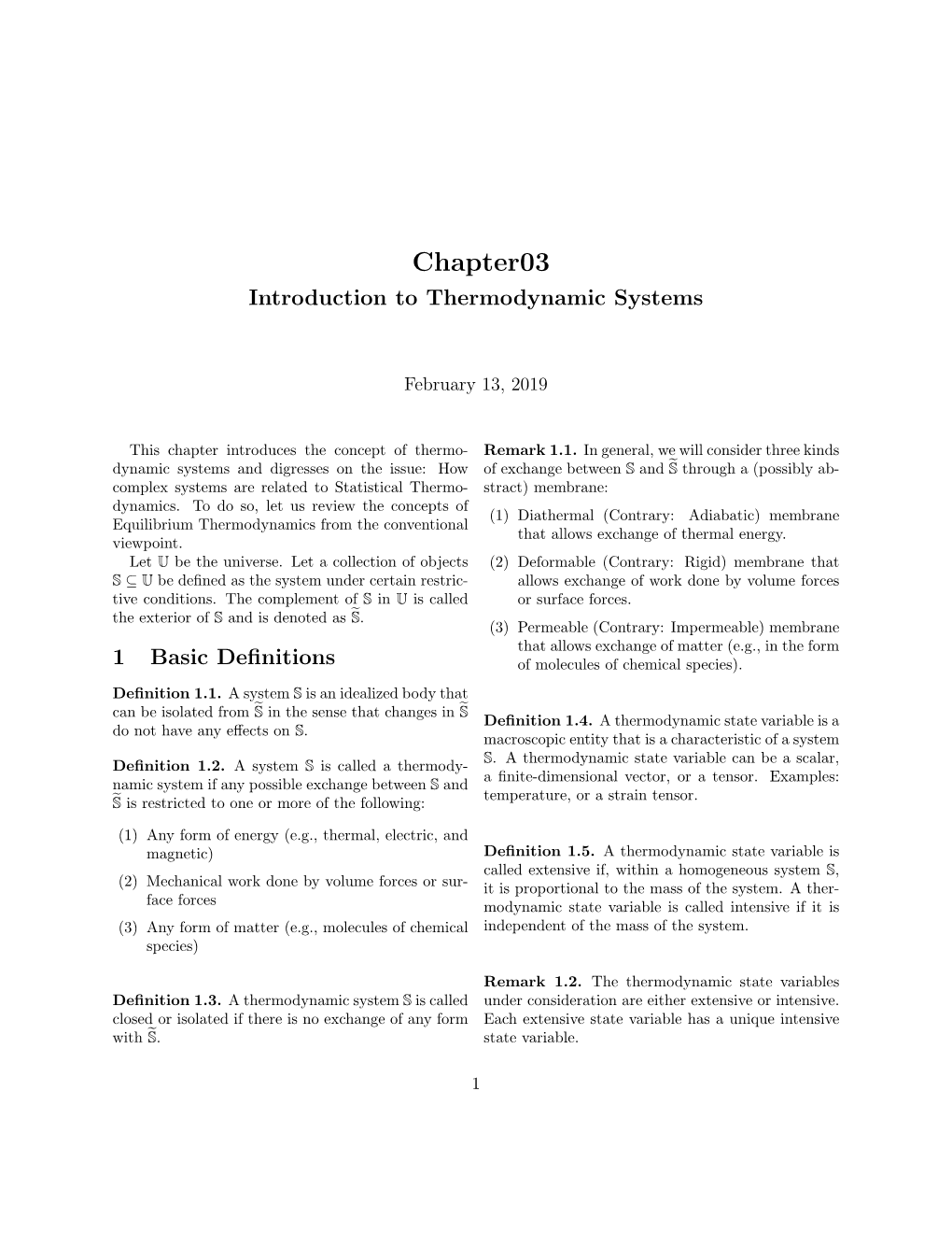 Chapter03 Introduction to Thermodynamic Systems