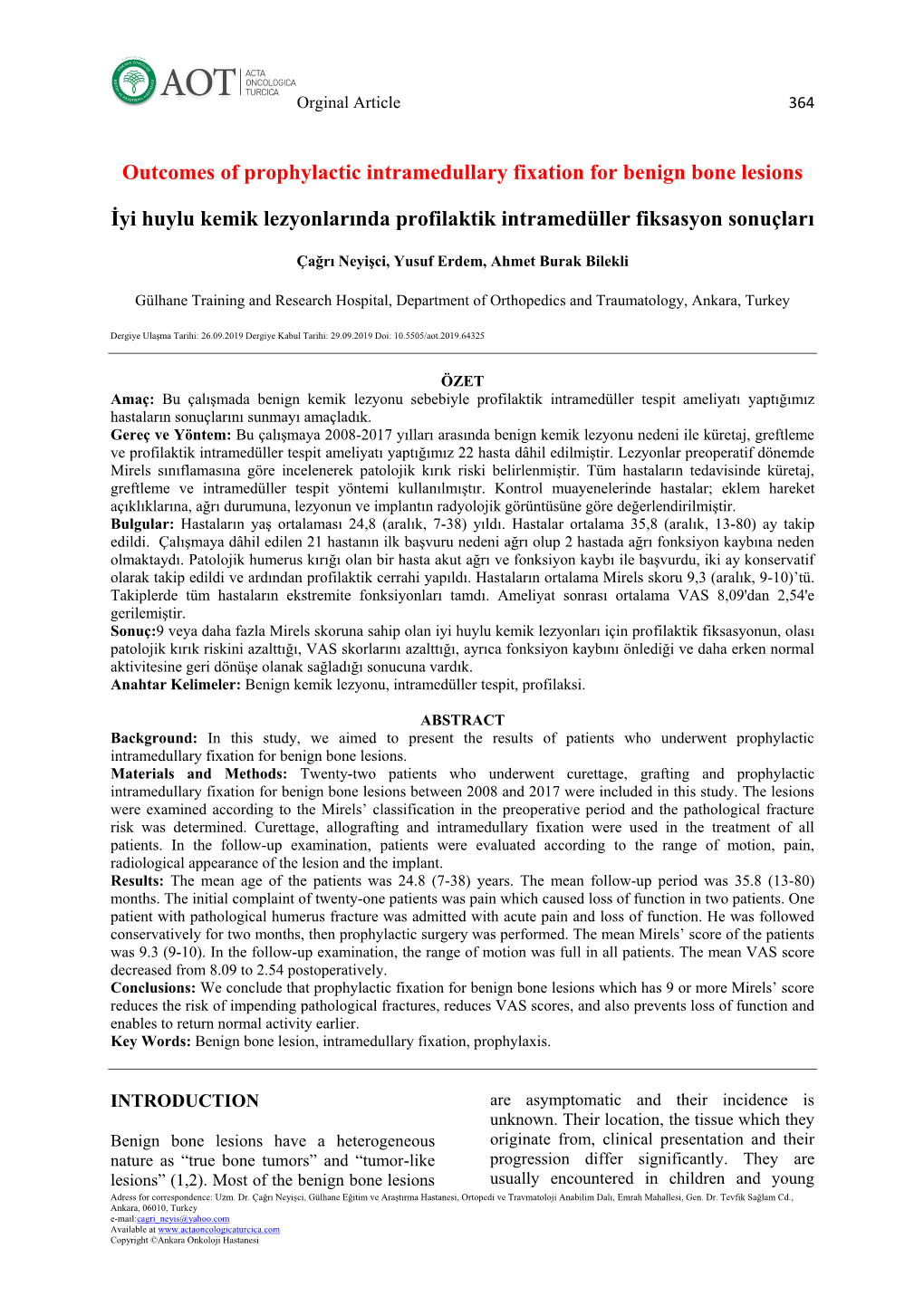 Outcomes of Prophylactic Intramedullary Fixation for Benign Bone Lesions