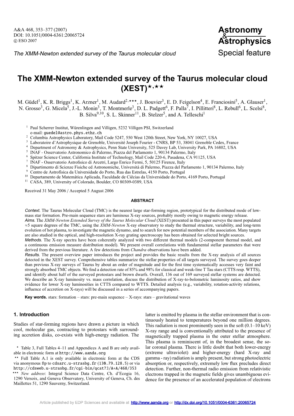 The XMM-Newton Extended Survey of the Taurus Molecular Cloud (XEST)�,