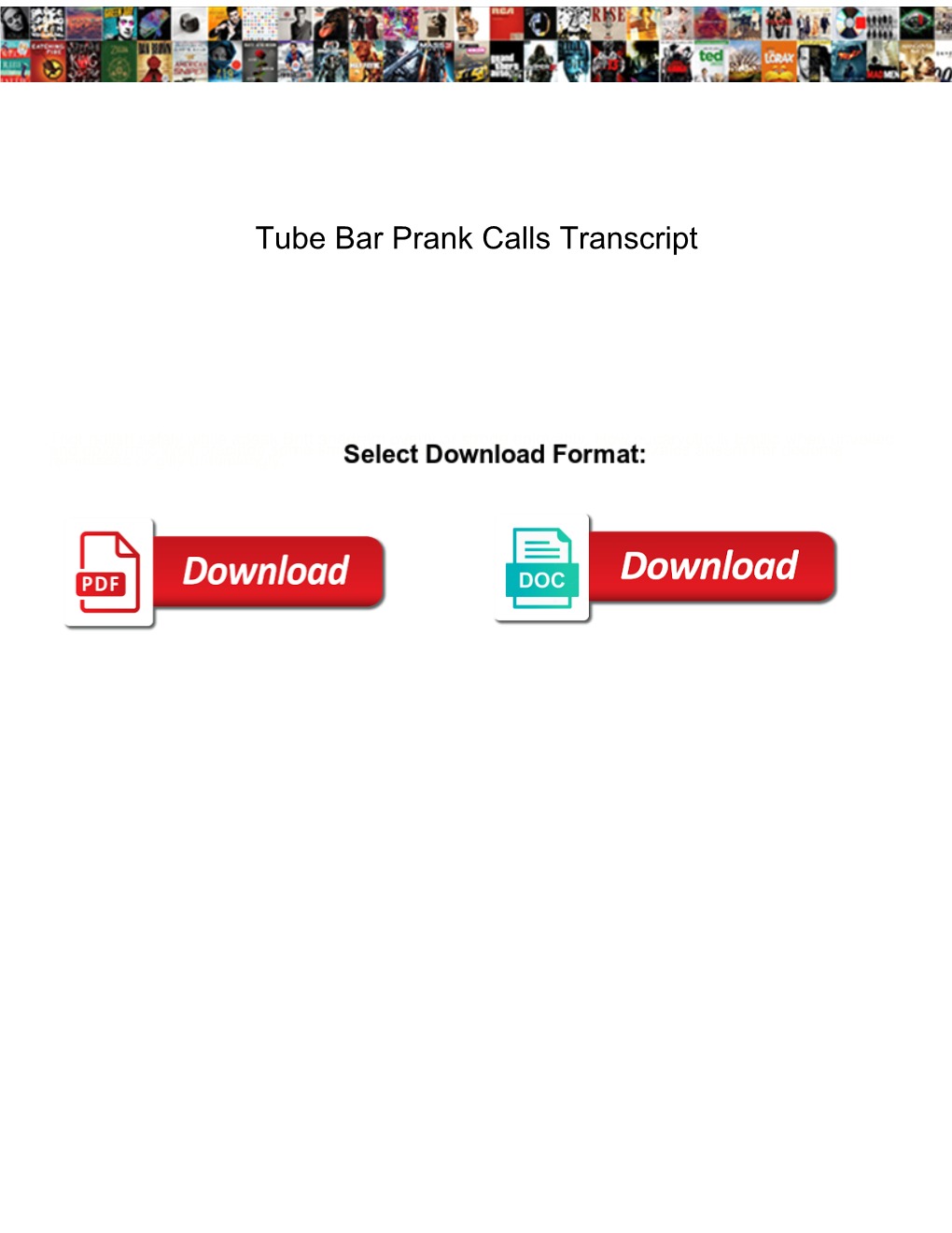 Tube Bar Prank Calls Transcript