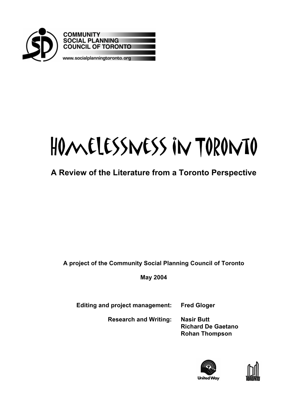 Homelessness in Toronto