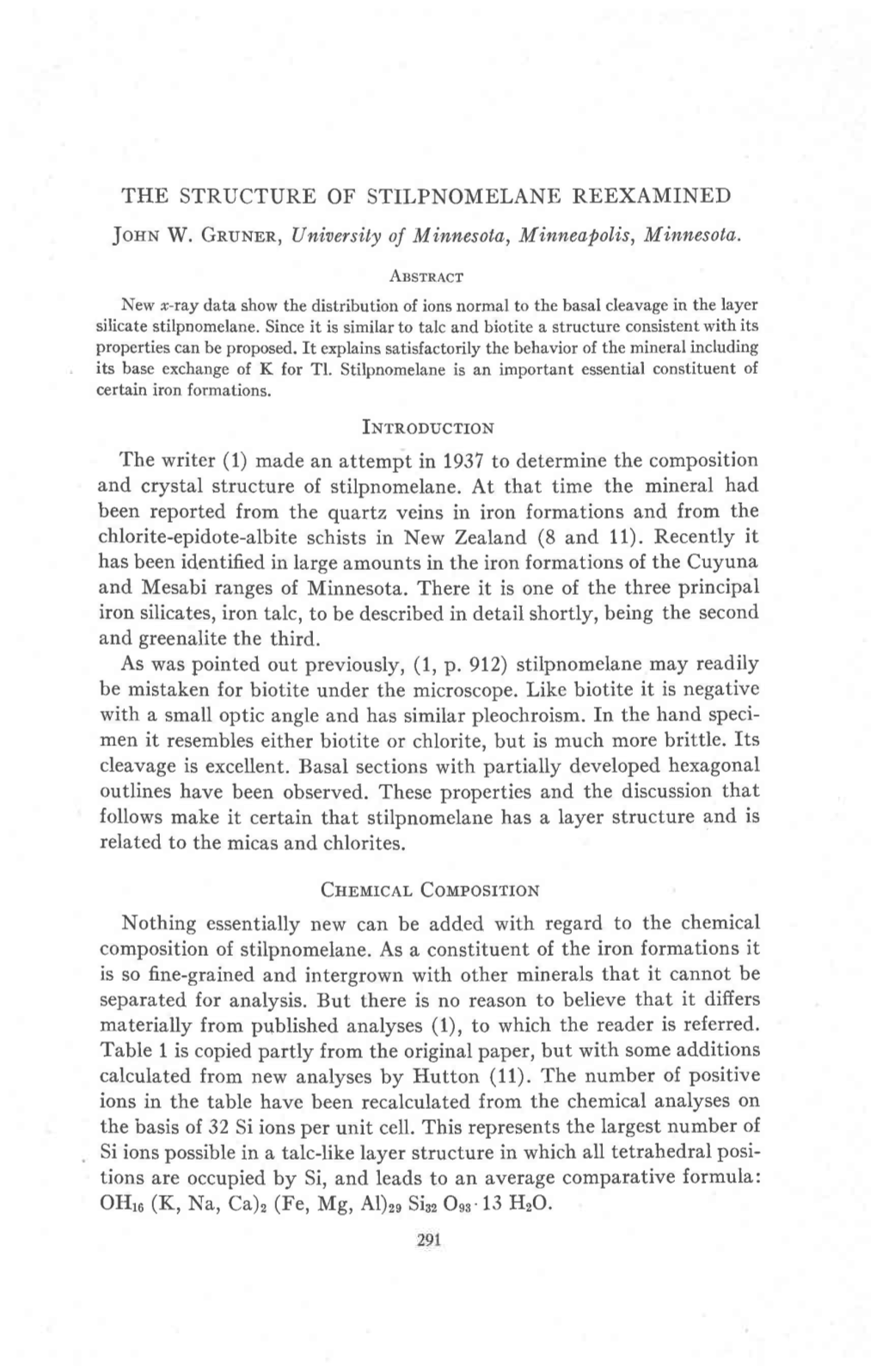 The Structure of Stilpnomelane Reexamined