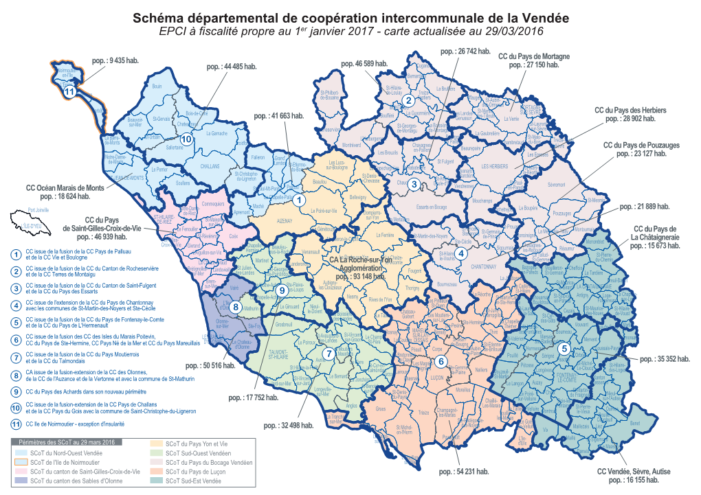 Fusions Envisagées EPCI (15 000 Hab) Situation Transitoire 29-03-2016 (MAJ Pop 2016)