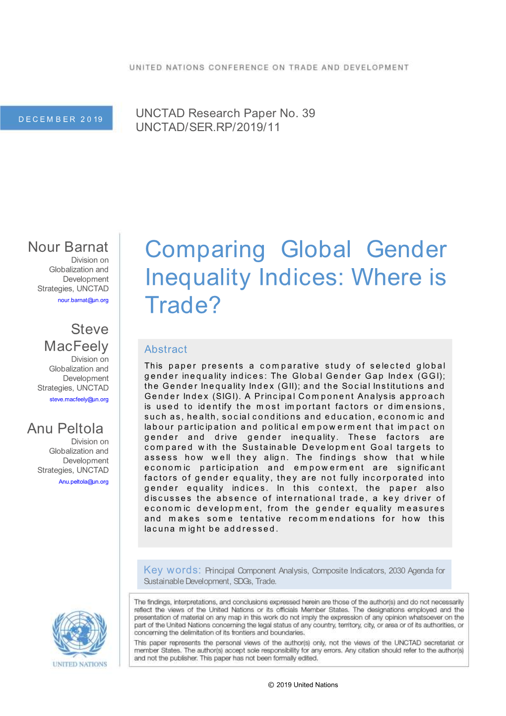Comparing Global Gender Inequality Indices: Where Is Trade?