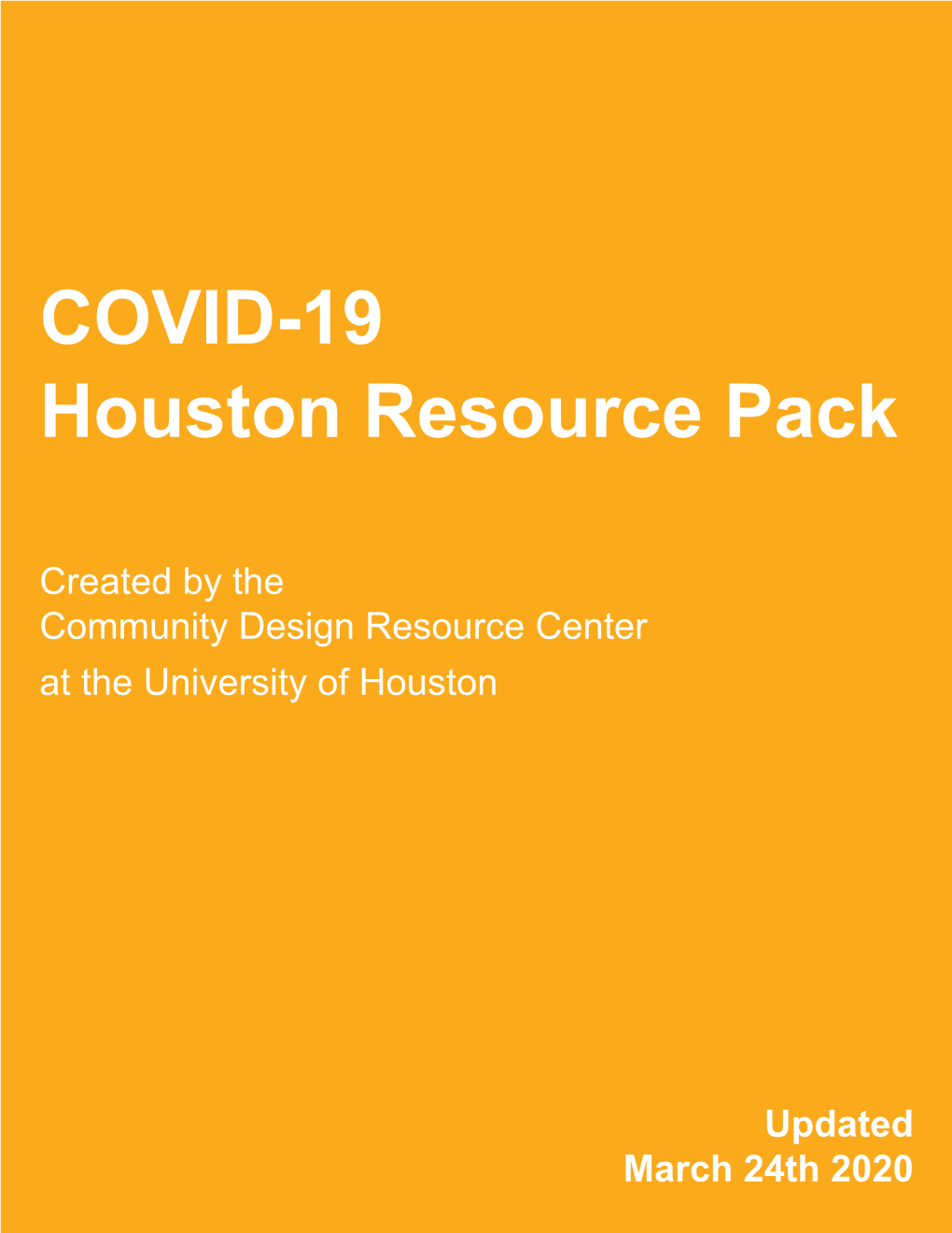 COVID-19 Houston Resource Pack