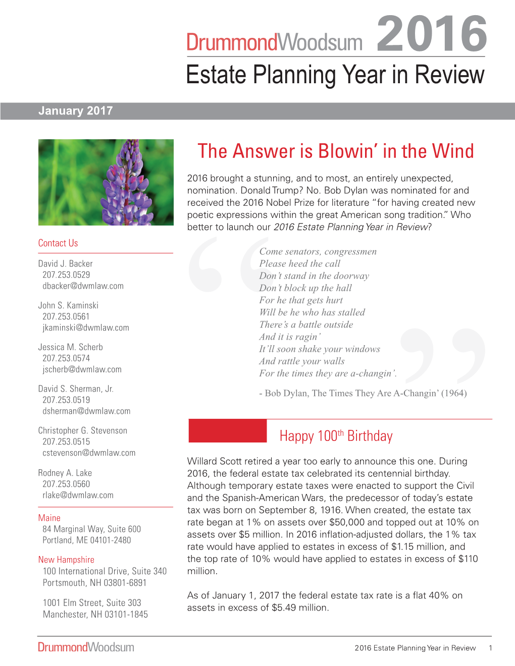 2016 Estate Planning Year in Review