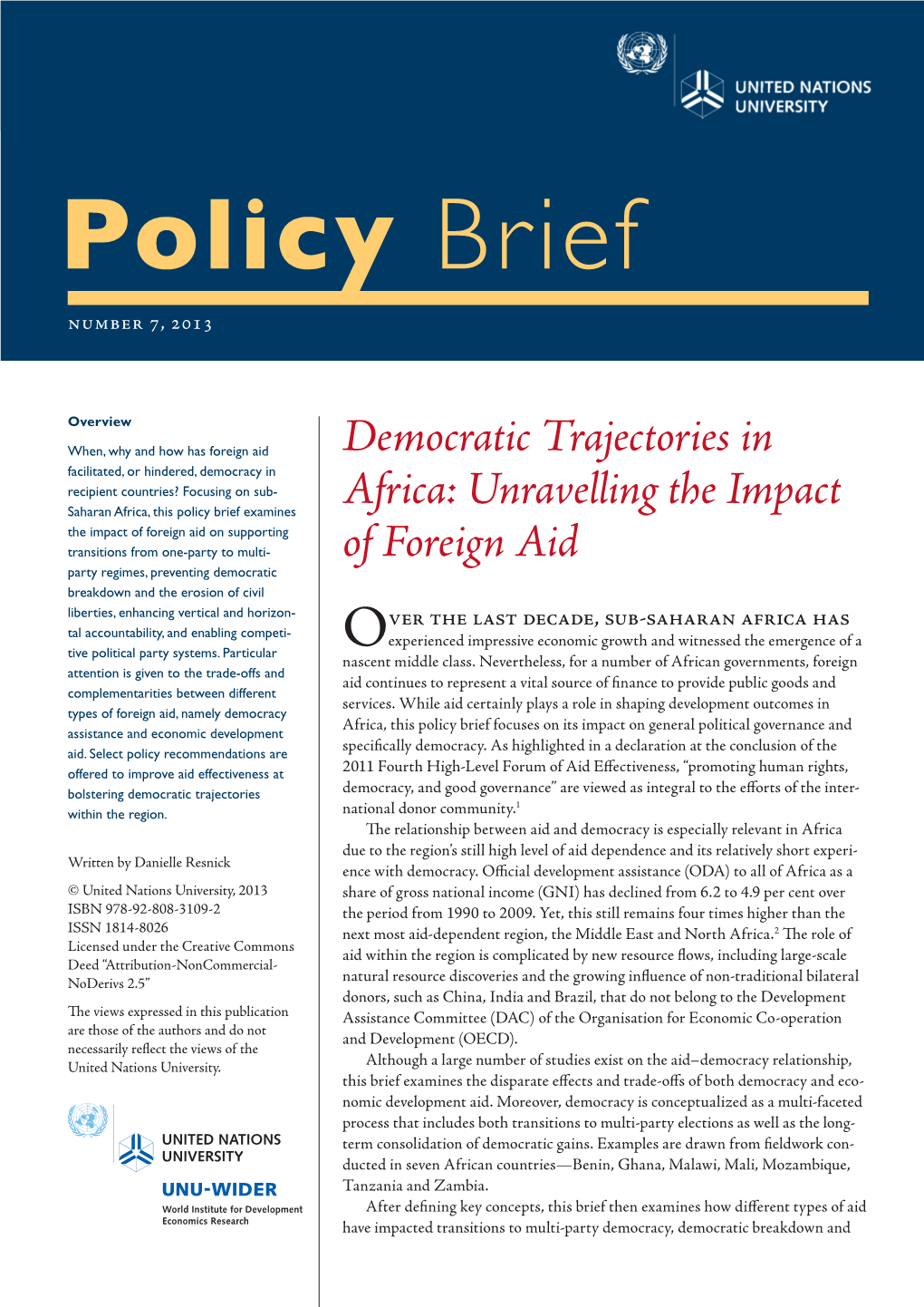 Democratic Trajectories in Africa: Unravelling the Impact of Foreign Aid 3