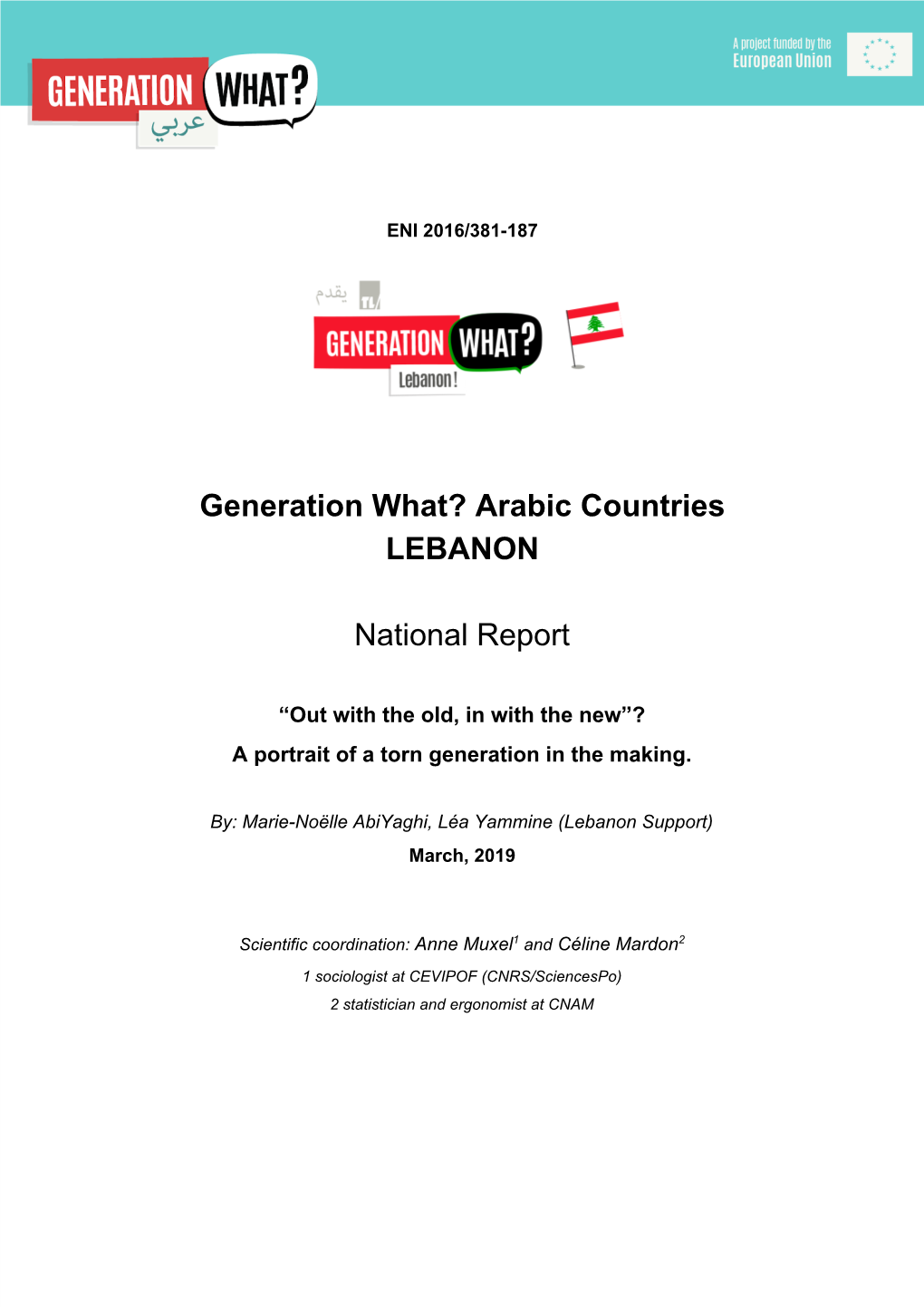 Generation What? Arabic Countries LEBANON National Report