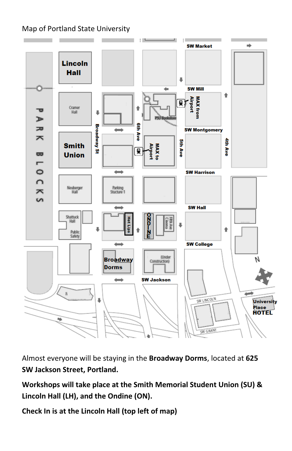 Map of Portland State University Almost Everyone Will Be Staying In