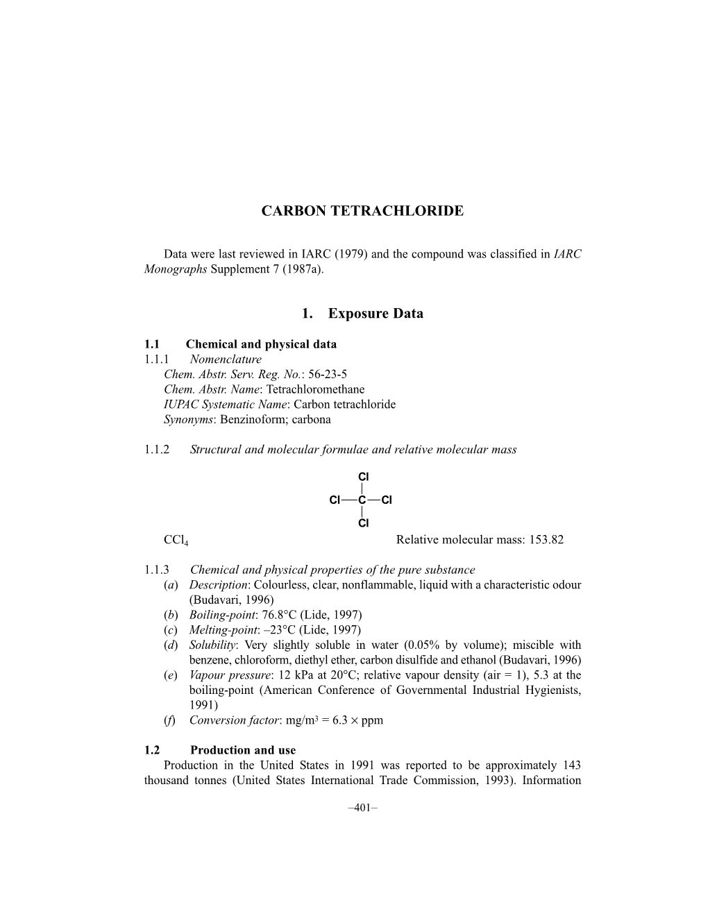 Carbon Tetrachloride