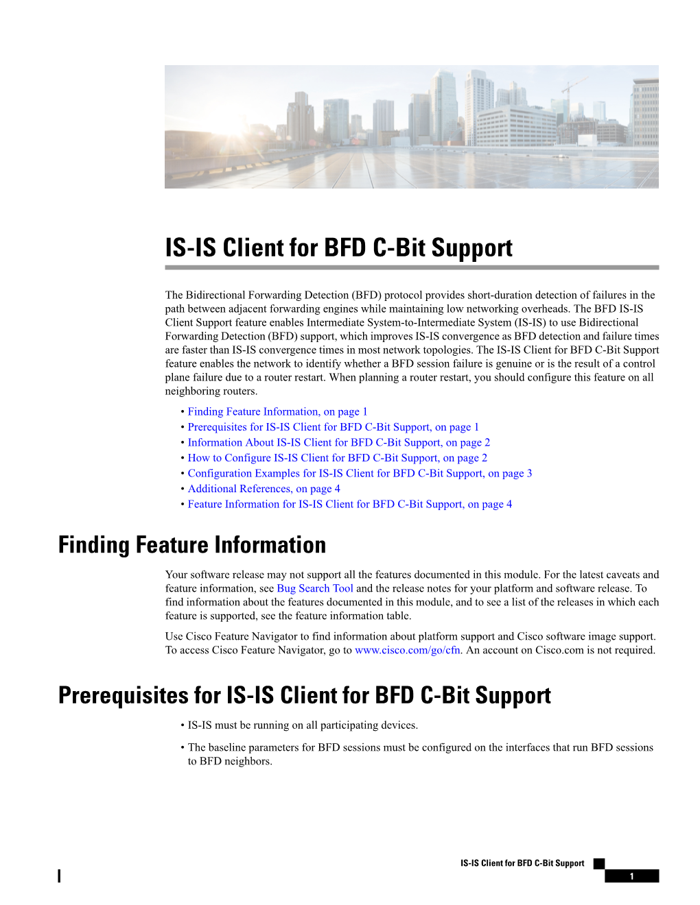 IS-IS Client for BFD C-Bit Support