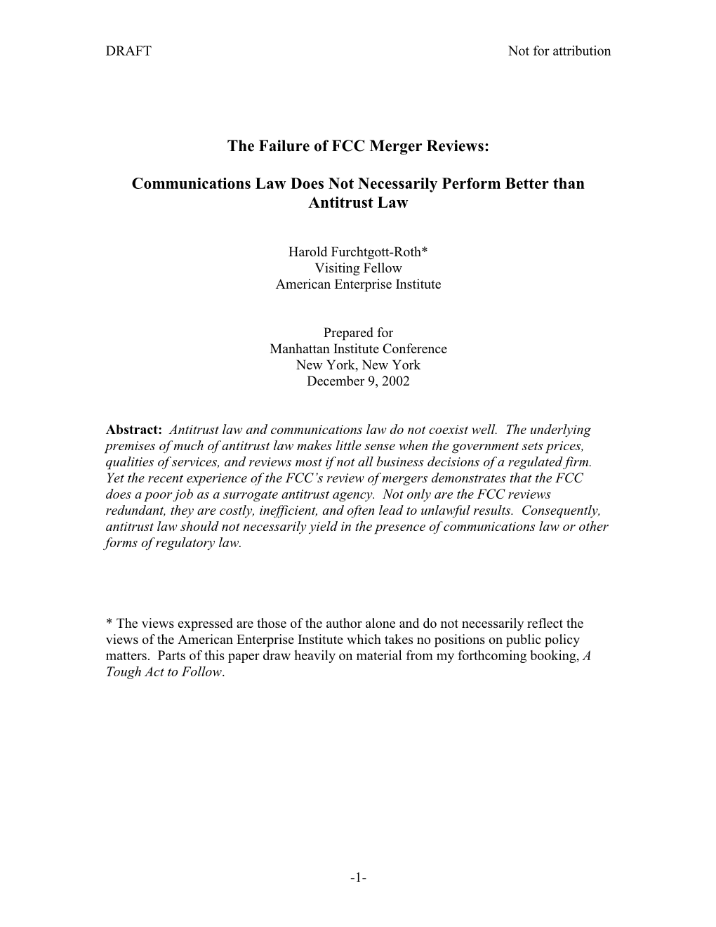 The Failure of FCC Merger Reviews