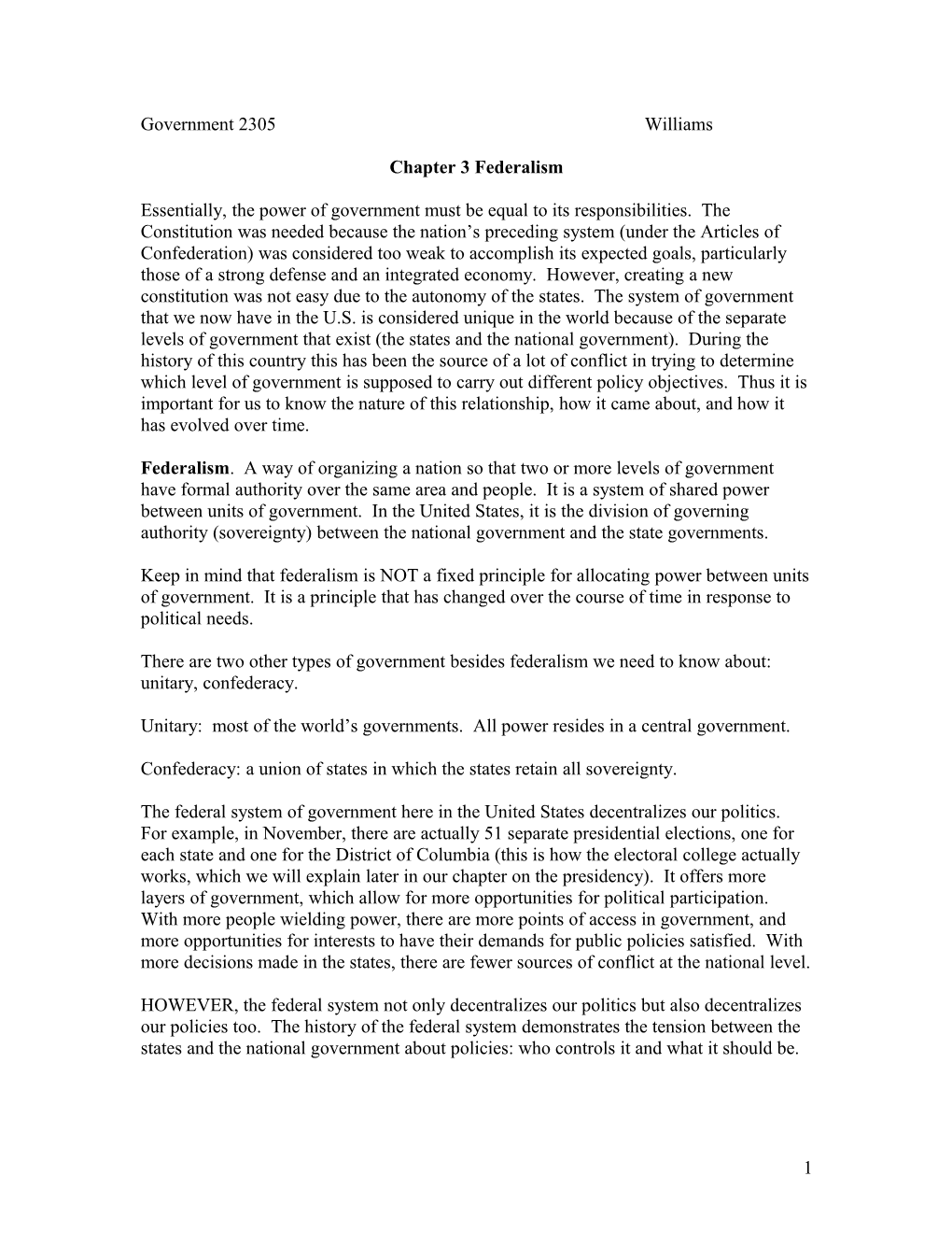 Chapter 3 Federalism s1