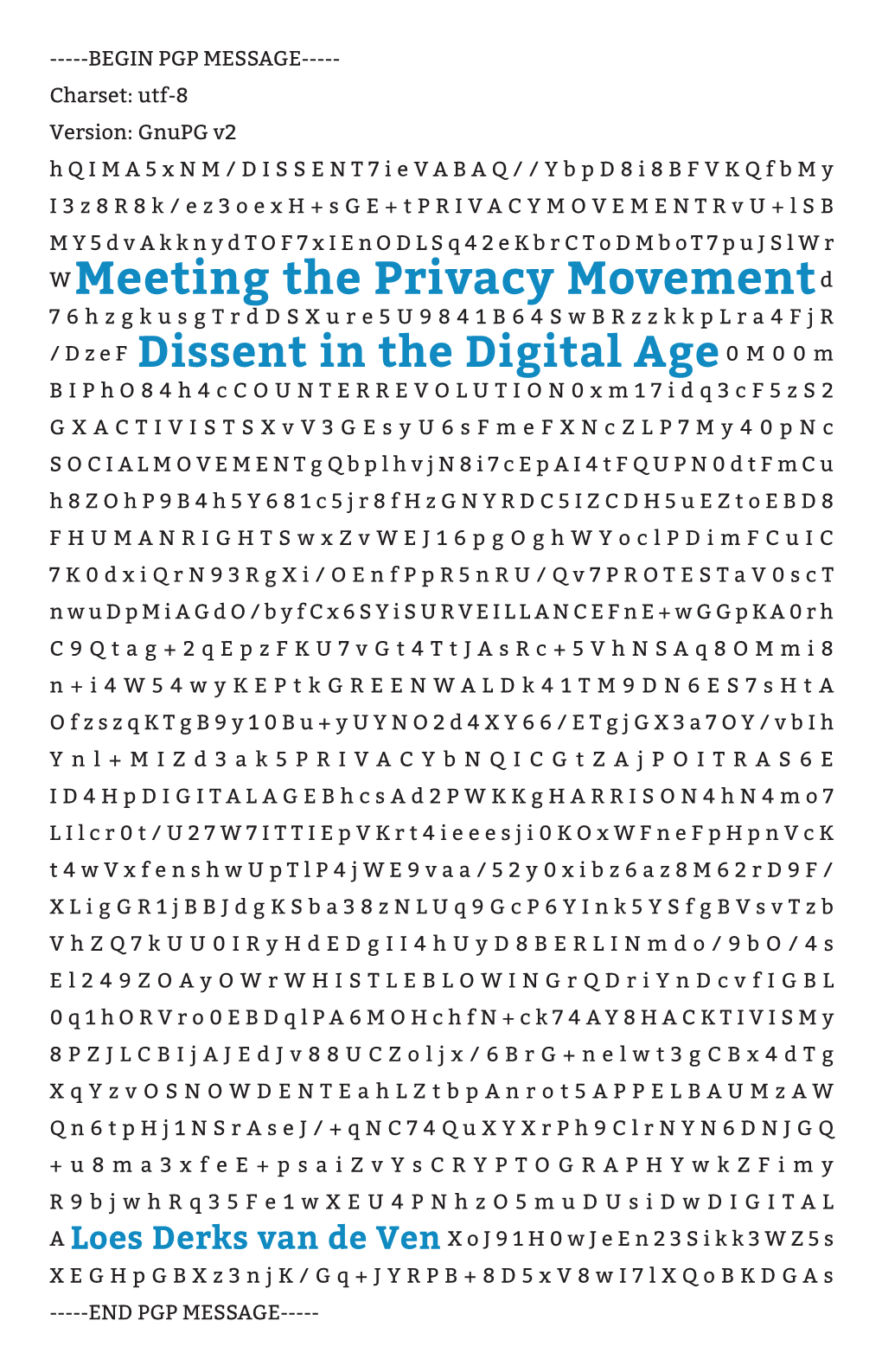 Meeting the Privacy Movement