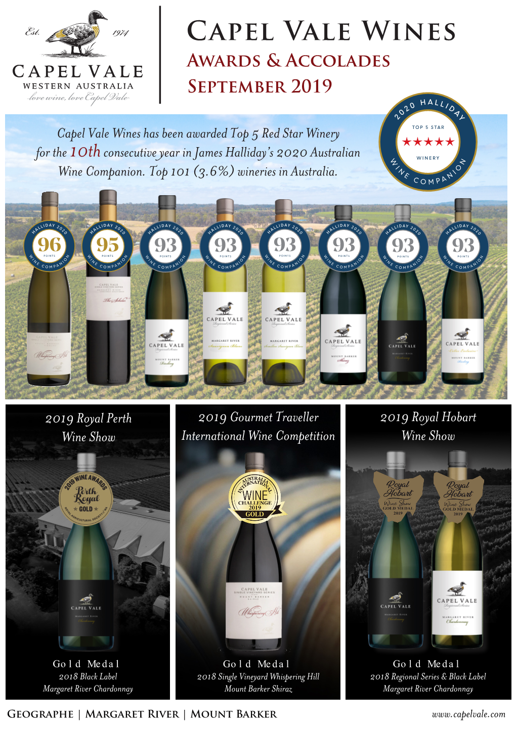 Capel Vale Wines Awards & Accolades September 2019 a H L L I 2 0 D 0 a 2 Y