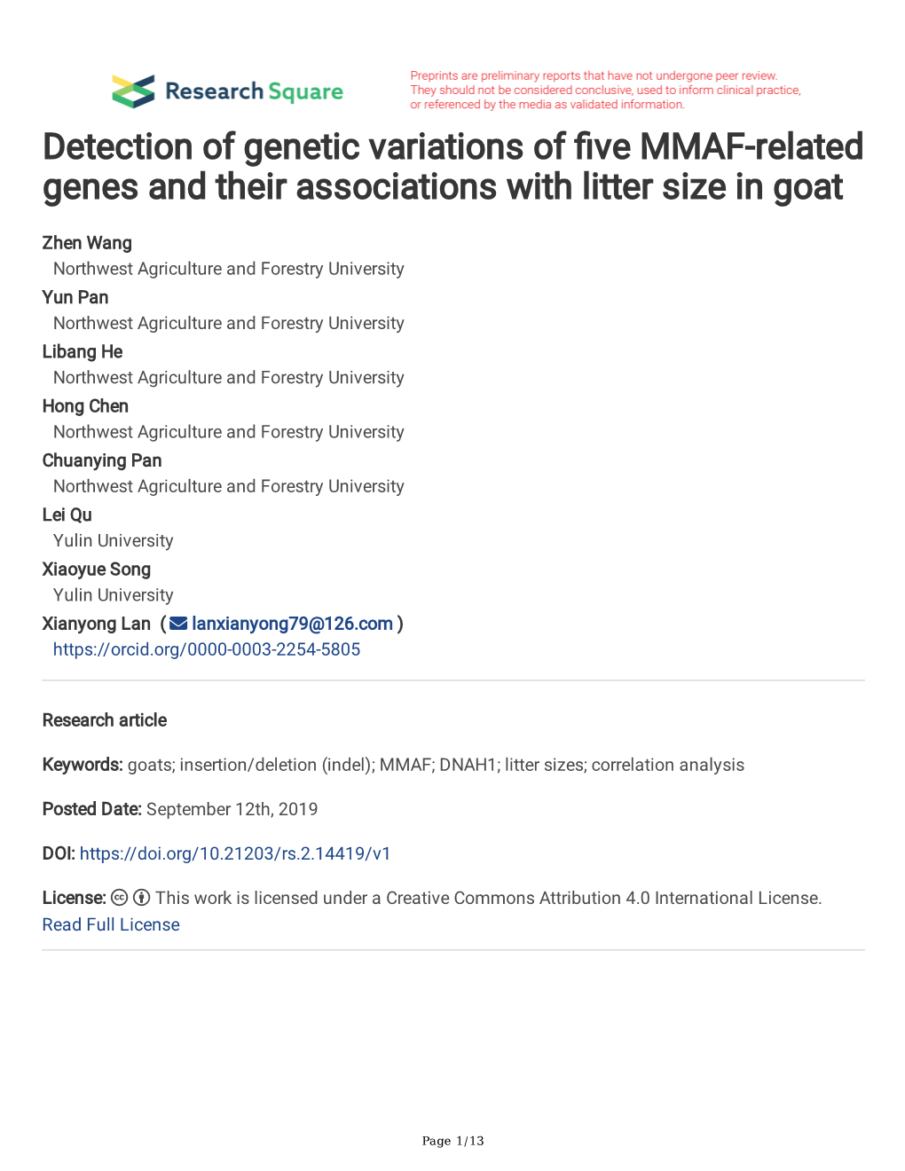 Detection of Genetic Variations of Five MMAF-Related Genes and Their