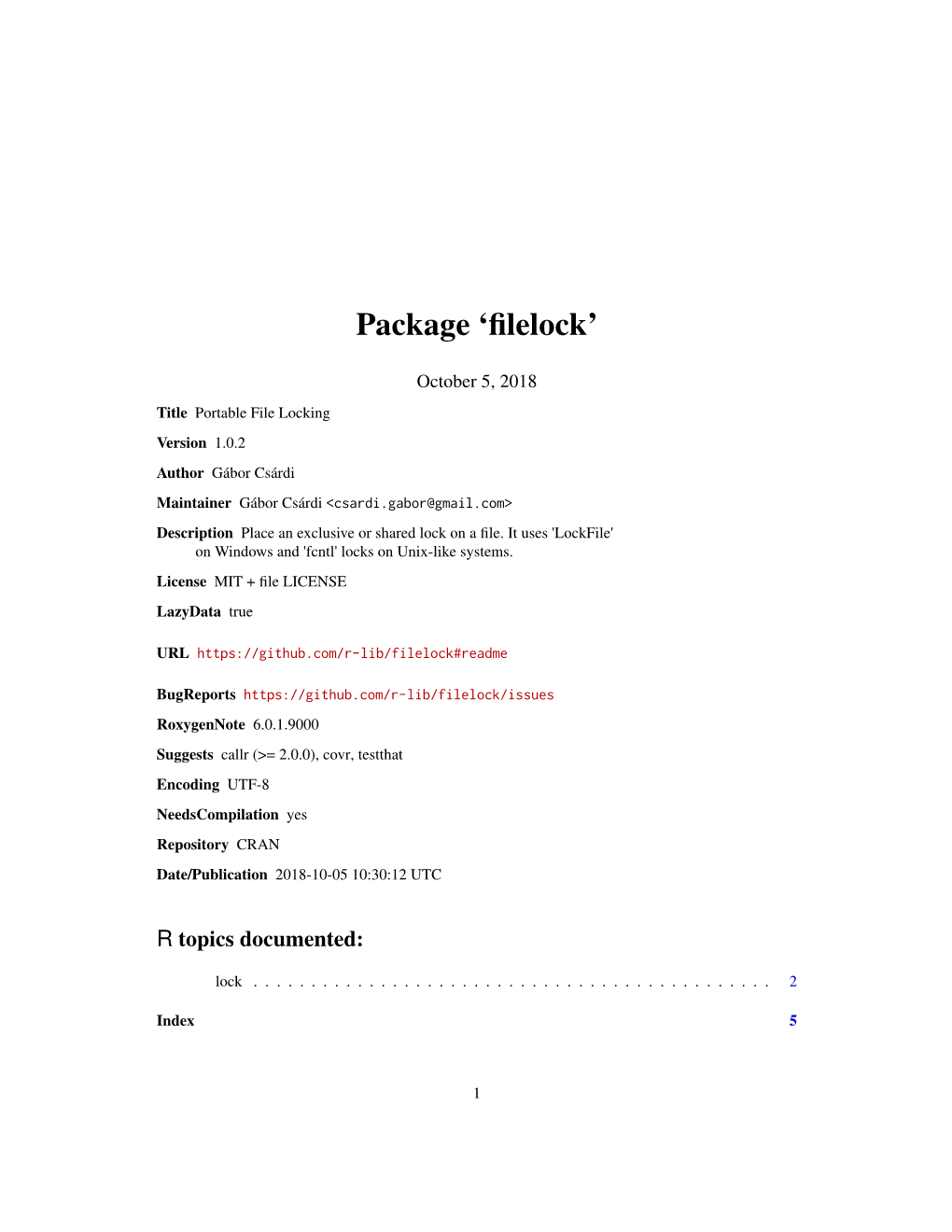 Package 'Filelock'