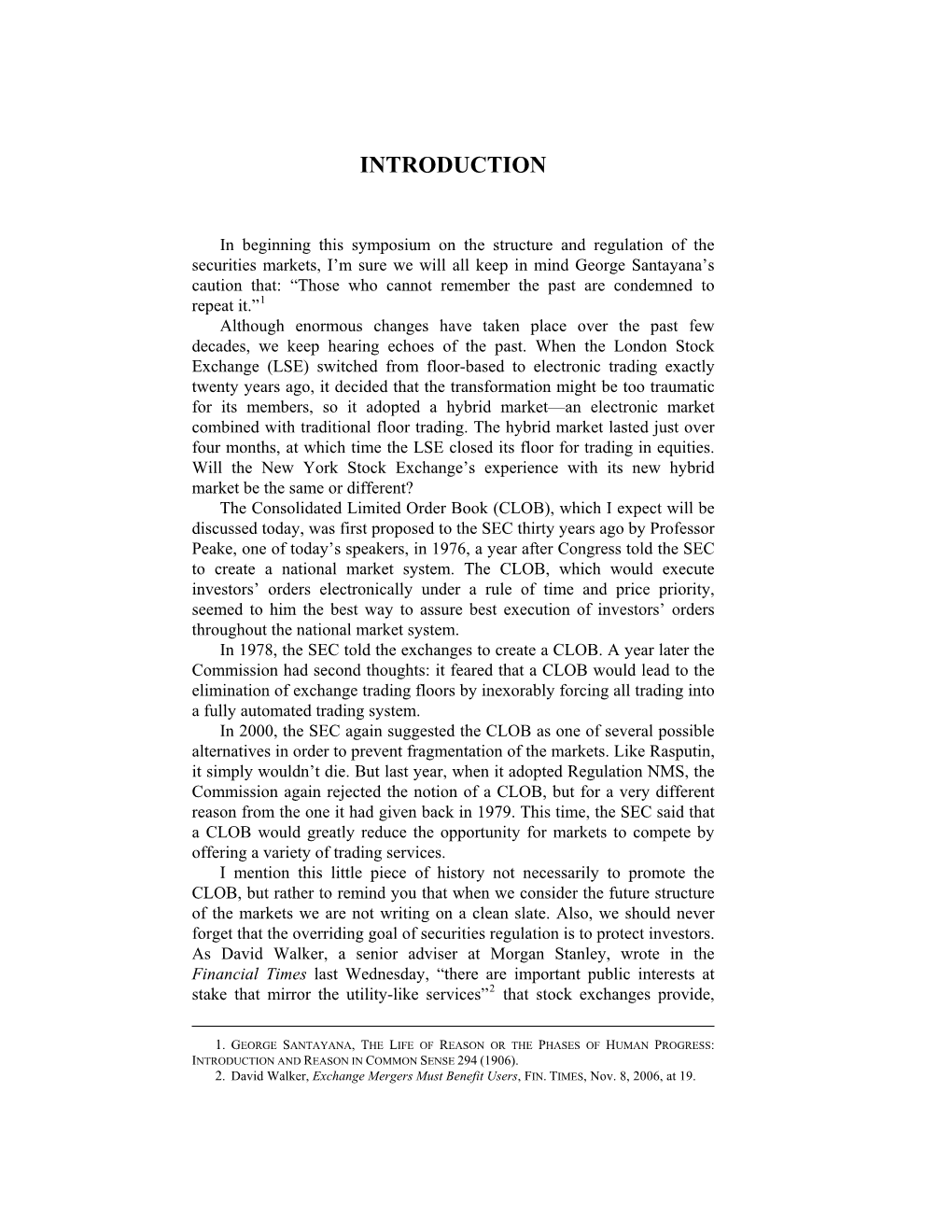 Securities Market Structure and Regulation