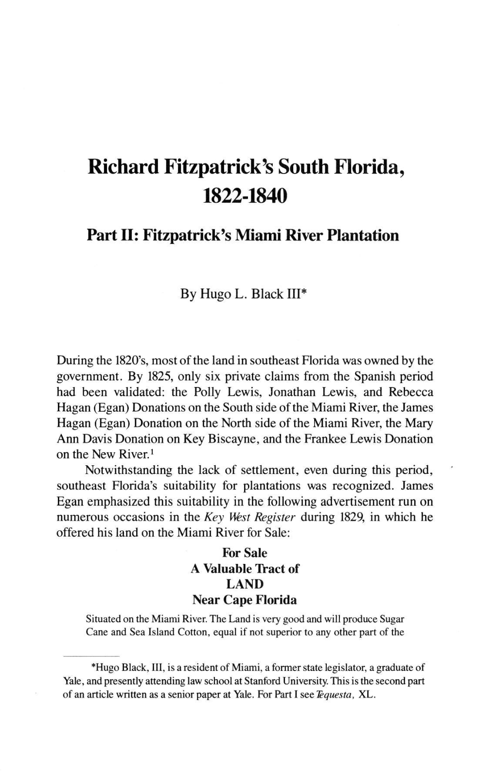 Fitzpatrick's Miami River Plantation