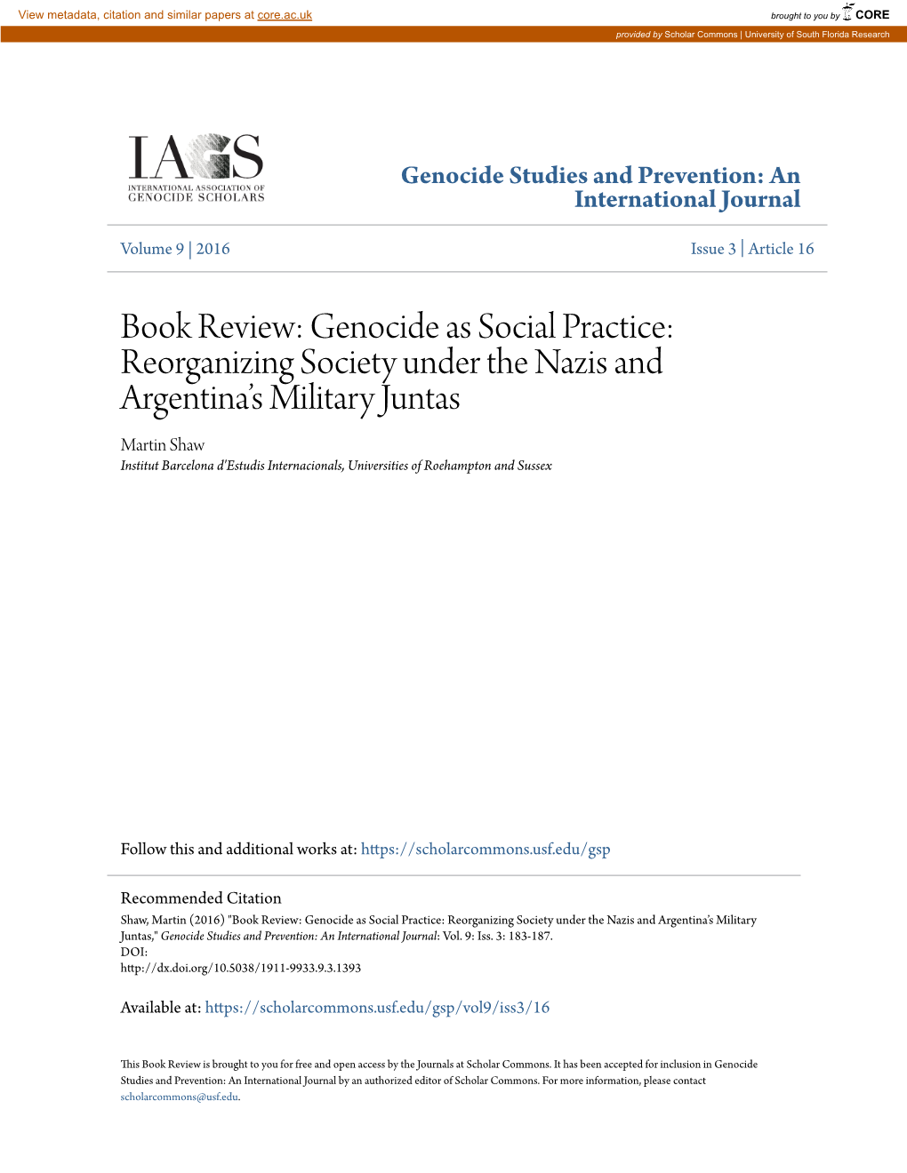 Book Review: Genocide As Social Practice: Reorganizing Society