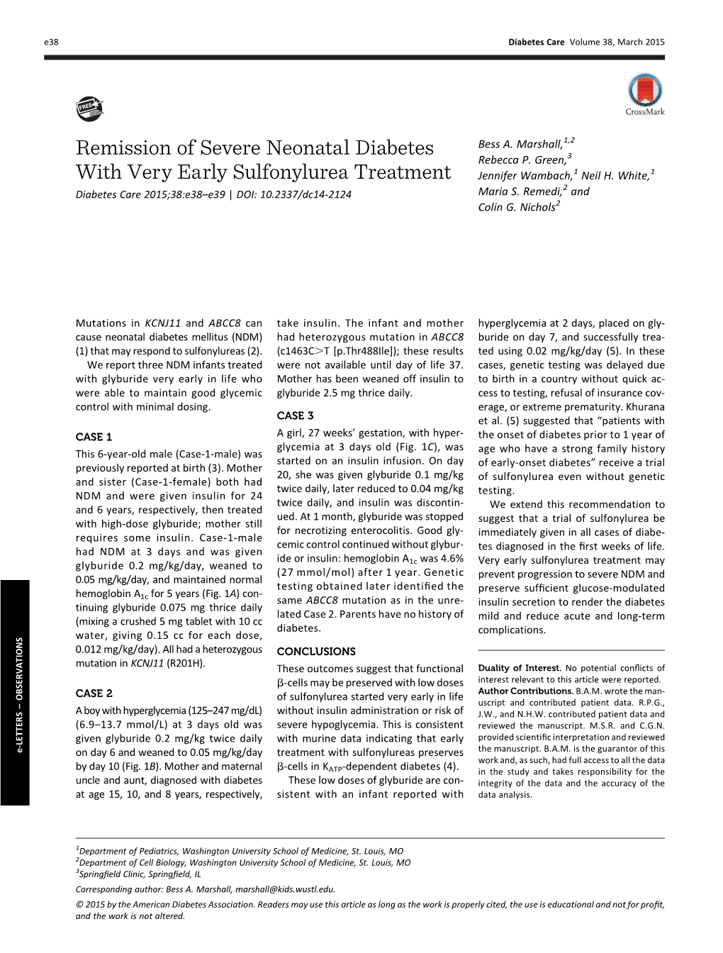 Remission of Severe Neonatal Diabetes with Very Early
