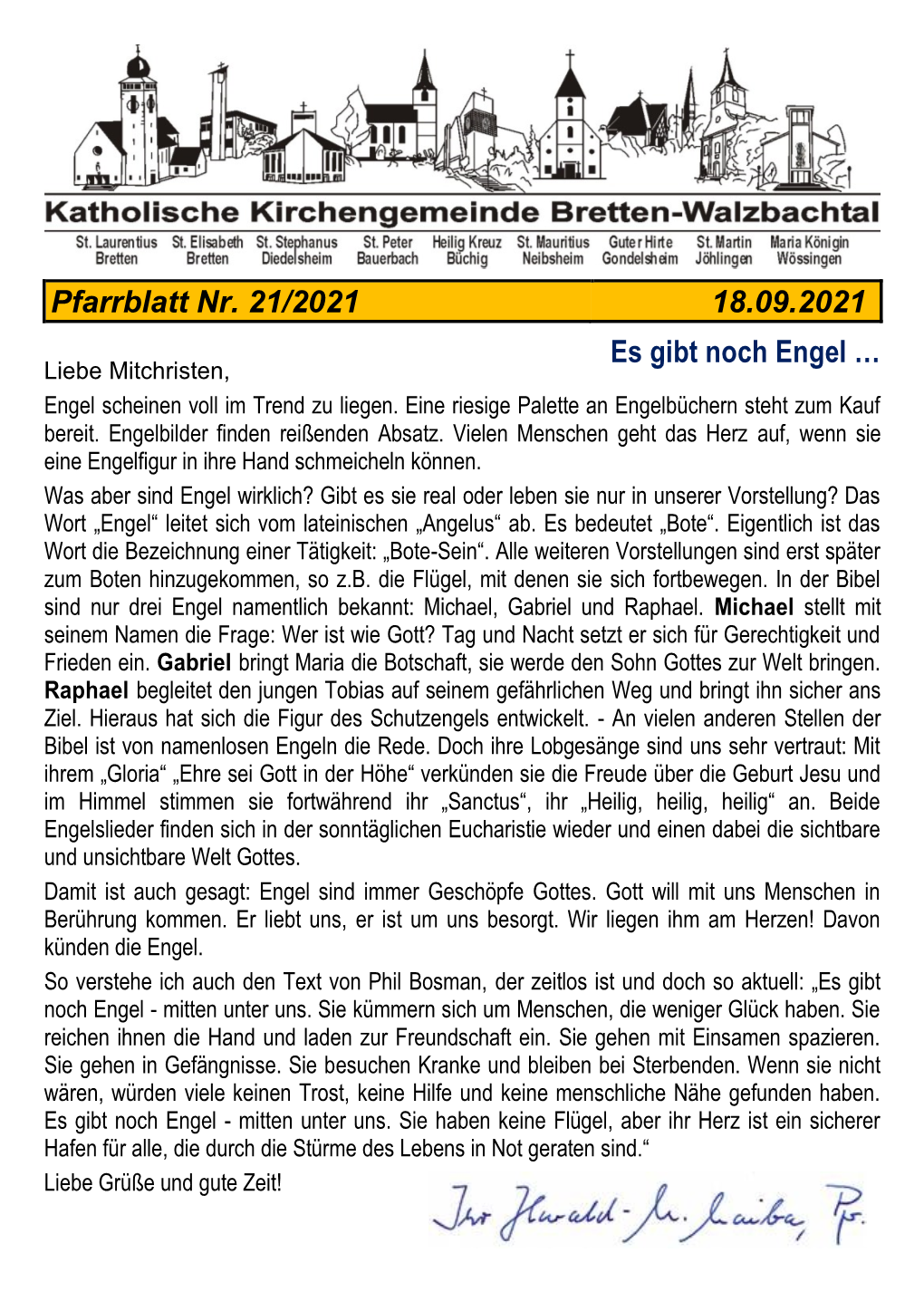 Pfarrblatt Nr. 20/2021 28.08.2021 Der Weg Des Friedens