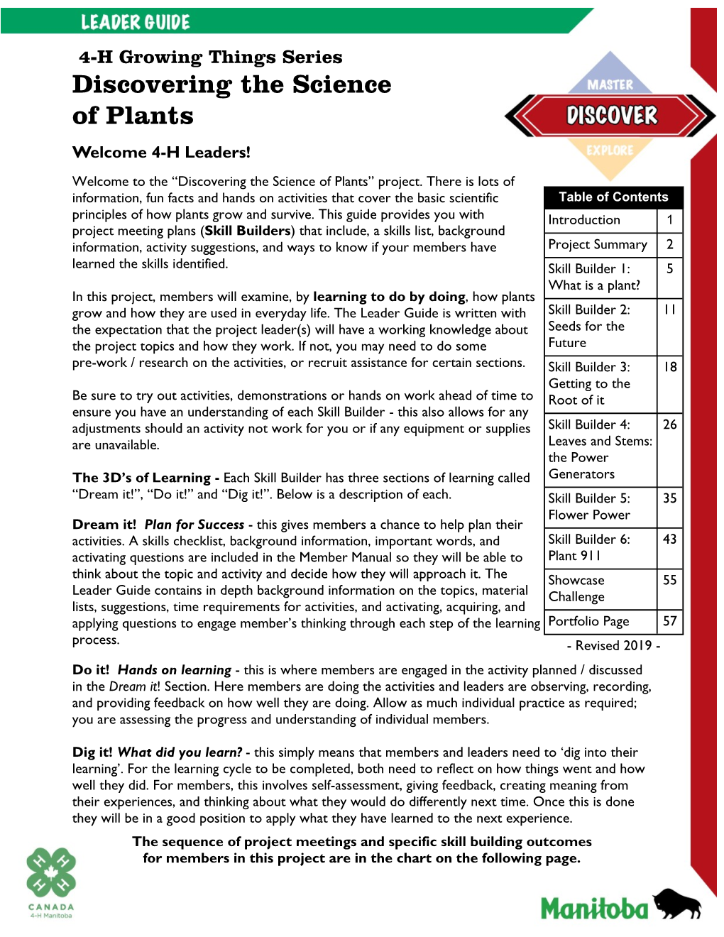 4-H Growing Things Series Discovering the Science of Plants Welcome 4-H Leaders!