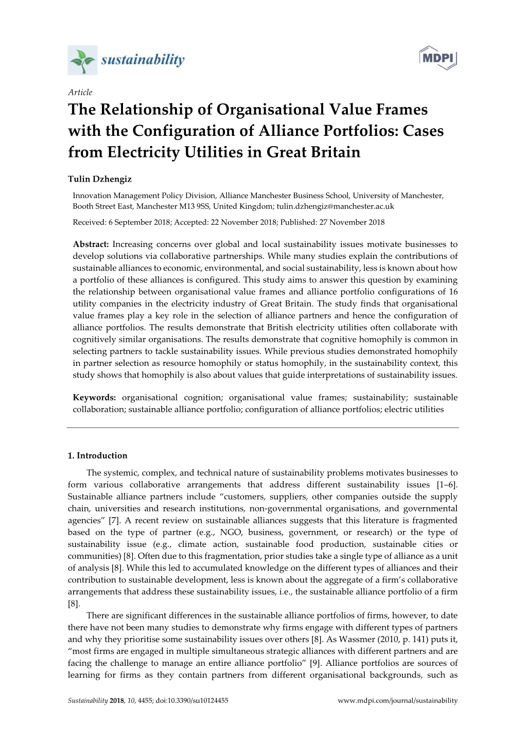 Cases from Electricity Utilities in Great Britain