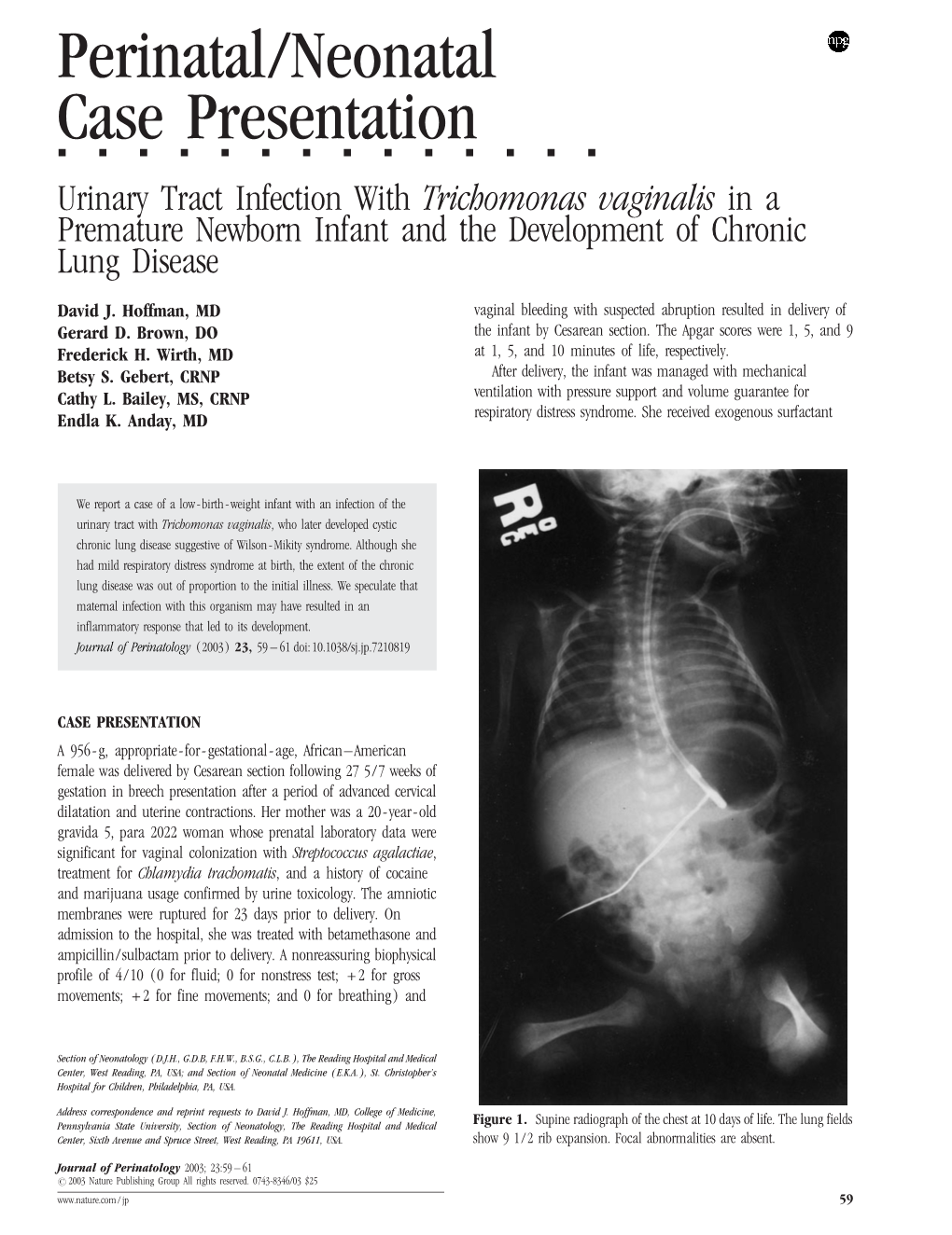 Perinatal/Neonatal Case Presentation