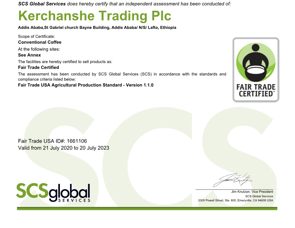 Kerchanshe Trading Plc Addis Ababa,St Gabriel Church Bayne Building, Addis Ababa/ N/S/ Lafto, Ethiopia