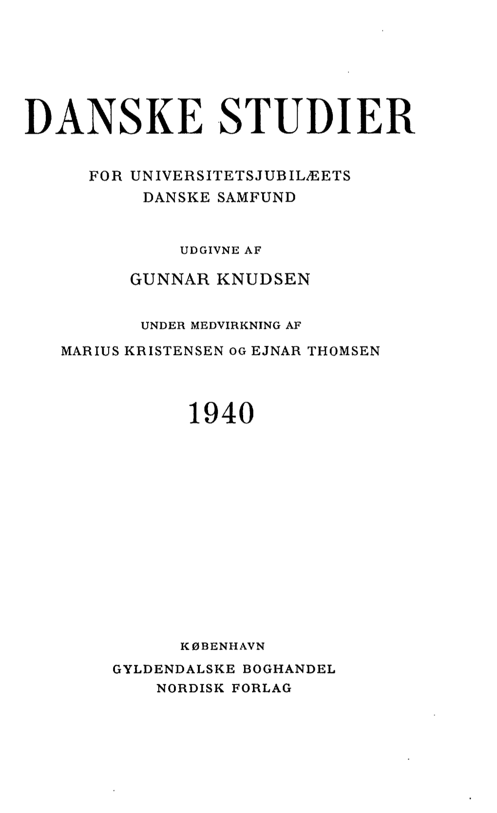 Danske Studier 1940