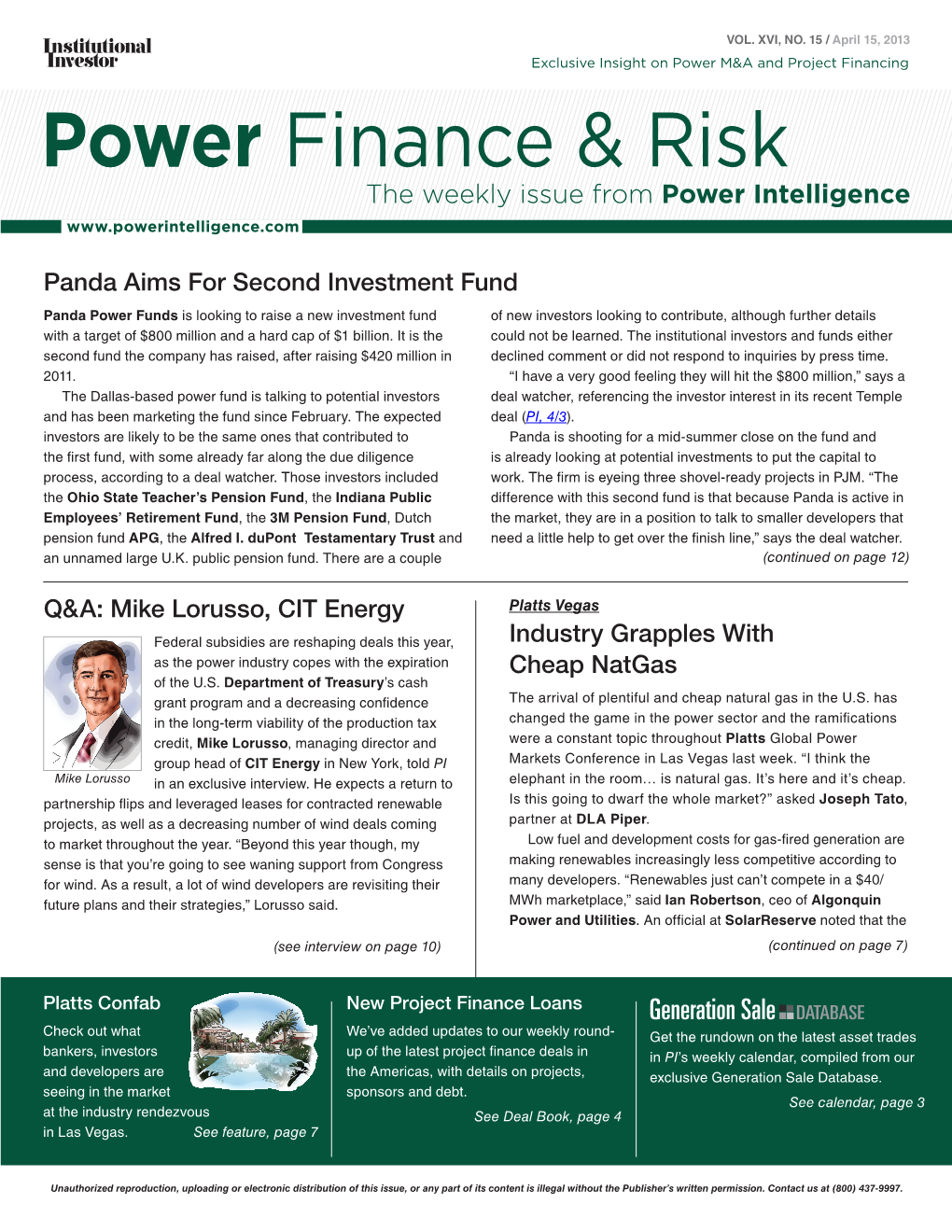 Power Finance & Risk