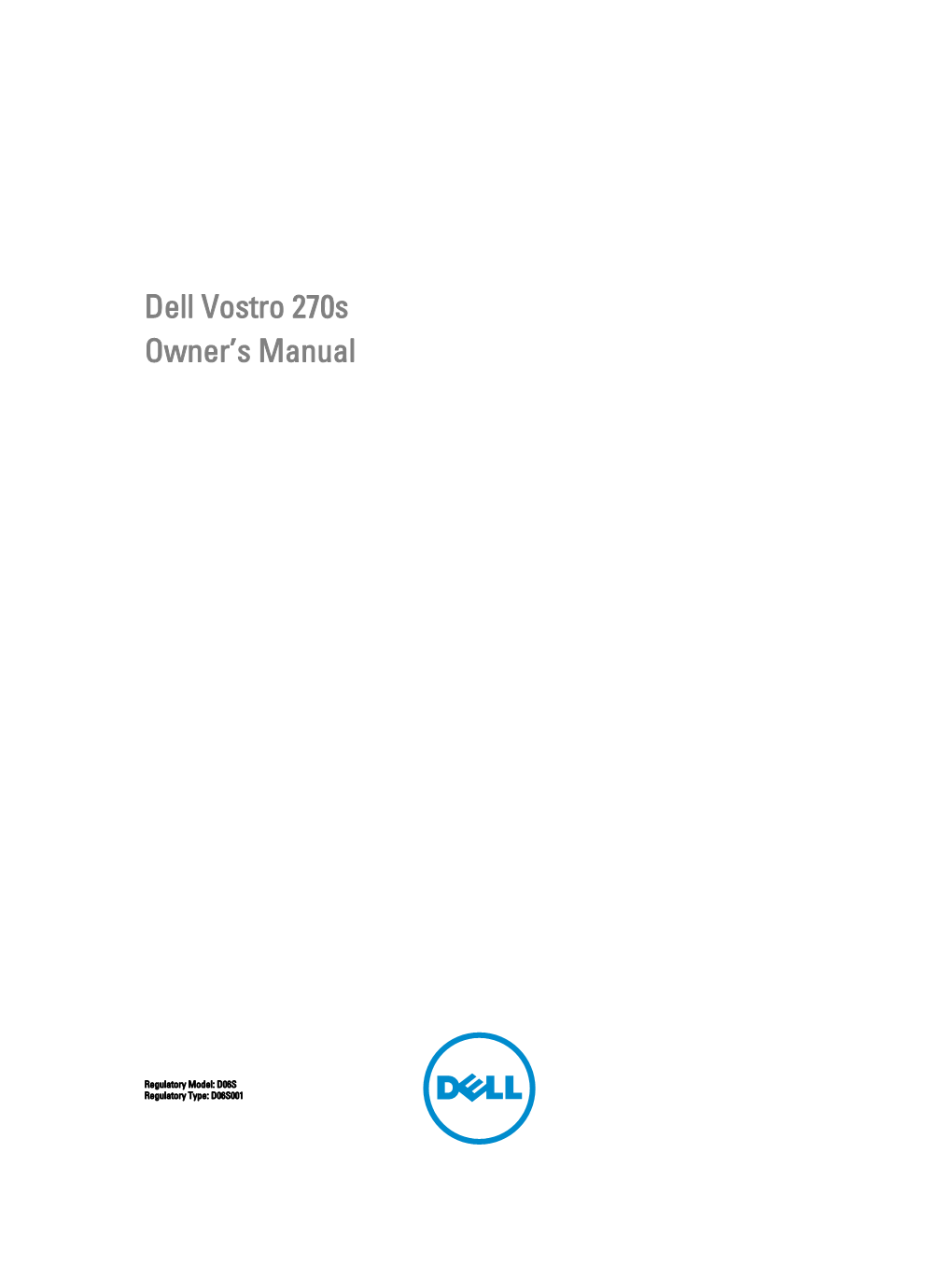 Dell Vostro 270S Owner's Manual