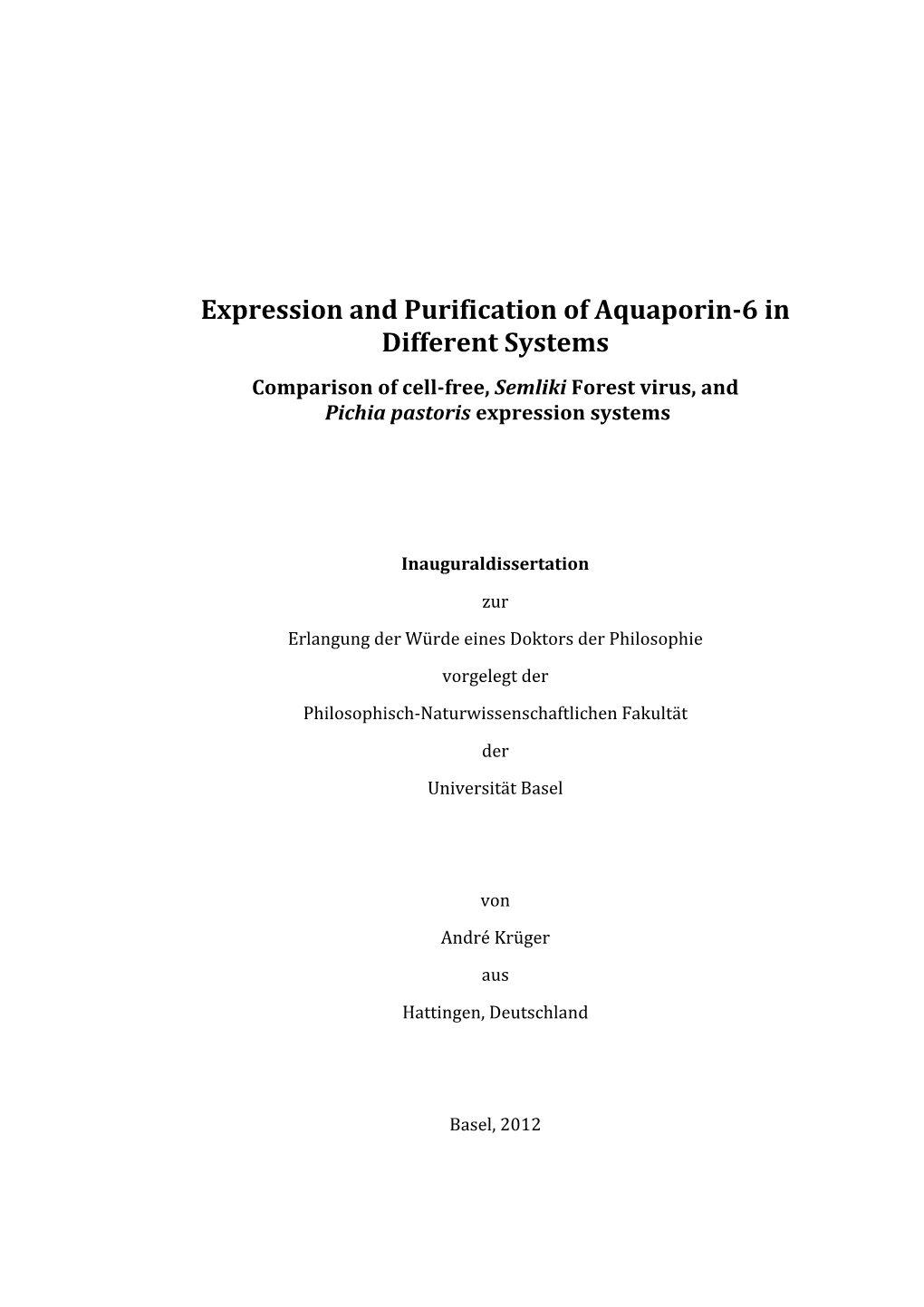 Expression and Purification of Aquaporin6