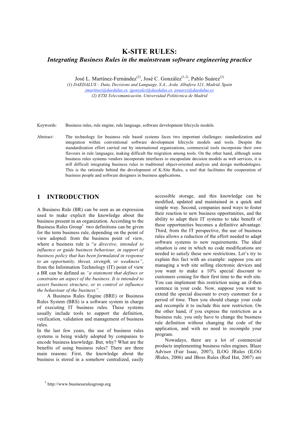 K-SITE RULES: Integrating Business Rules in the Mainstream Software Engineering Practice