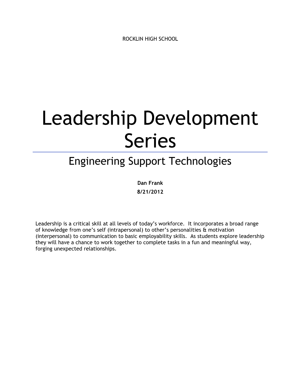 Leadership Development Series