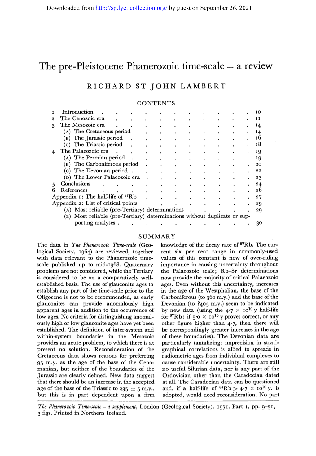 The Pre-Pleistocene Phanerozoic Time-Scale- a Review