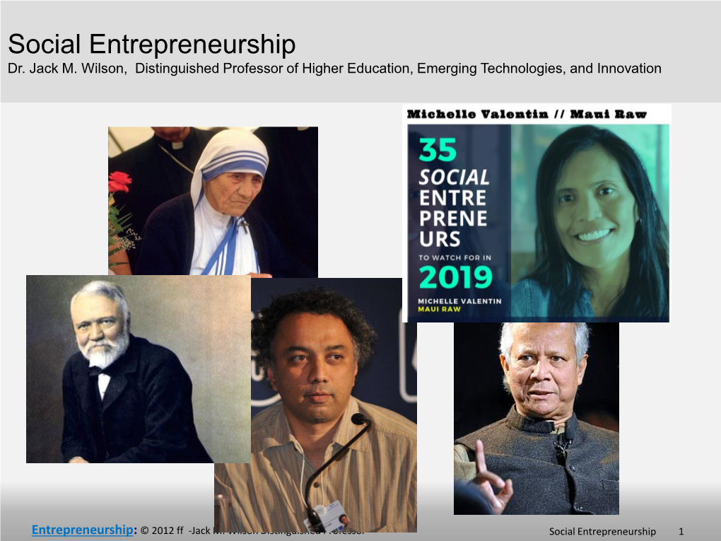 Social Entrepreneurship Dr