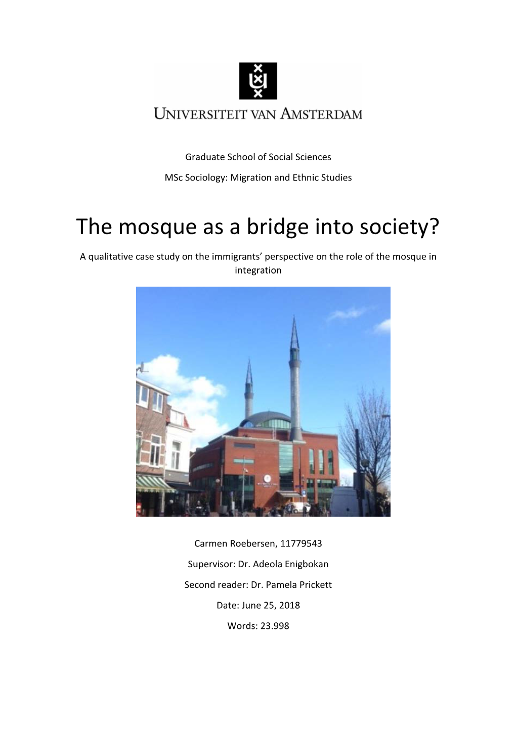 The Mosque As a Bridge Into Society?