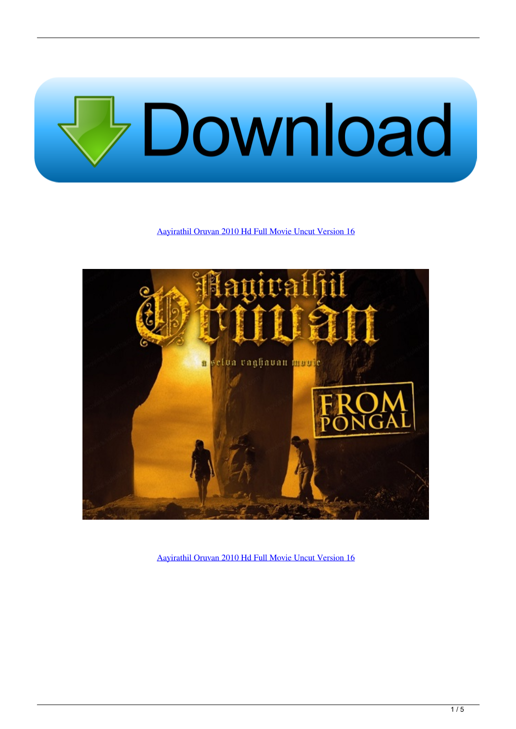 Aayirathil Oruvan 2010 Hd Full Movie Uncut Version 16