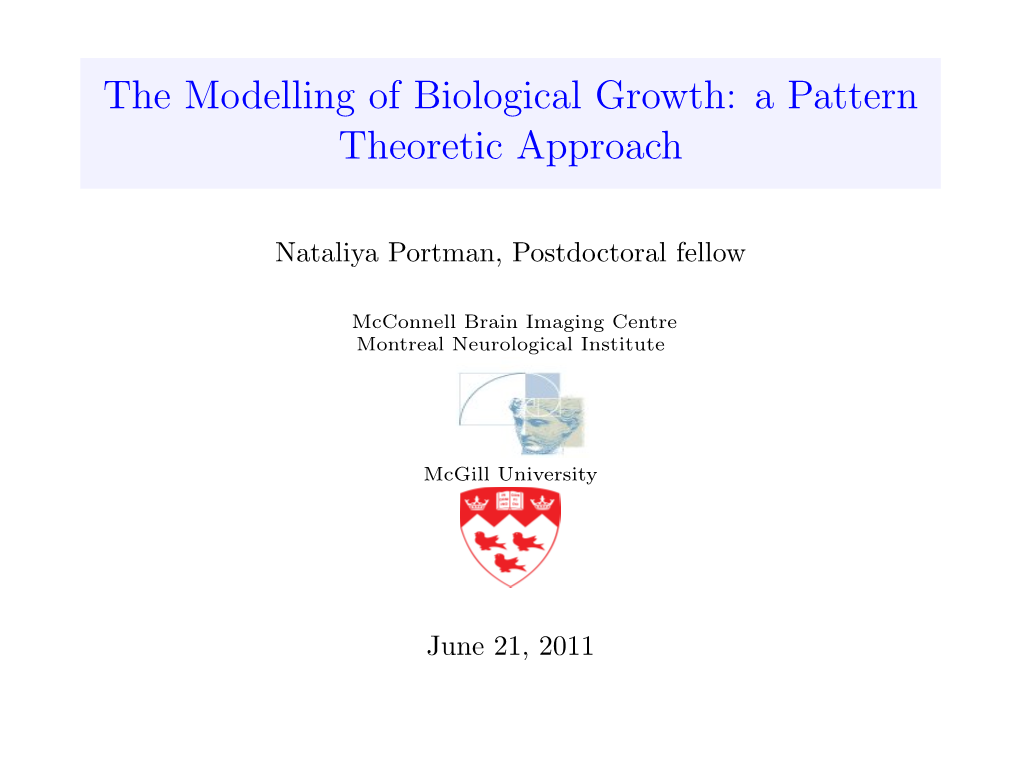 A Pattern Theoretic Approach