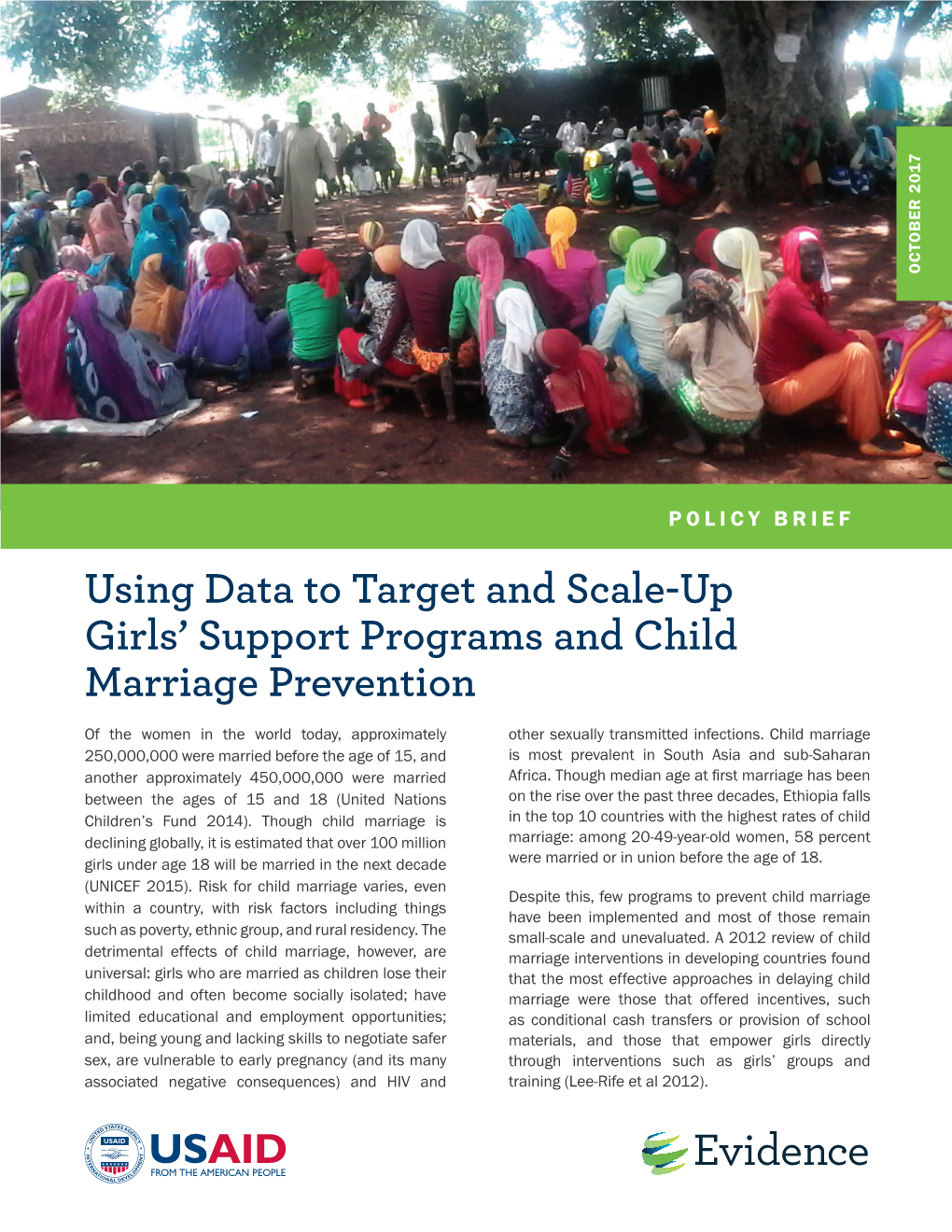 Using Data to Target and Scale-Up Girls' Support Programs and Child Marriage Prevention
