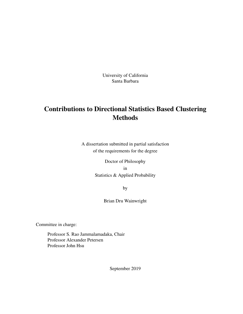 Contributions to Directional Statistics Based Clustering Methods