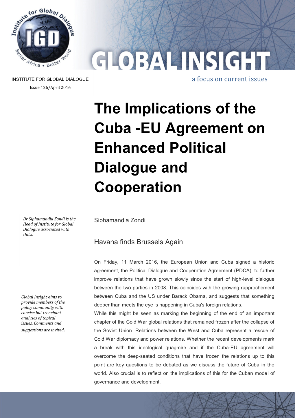 EU Agreement on Enhanced Political Dialogue and Cooperation