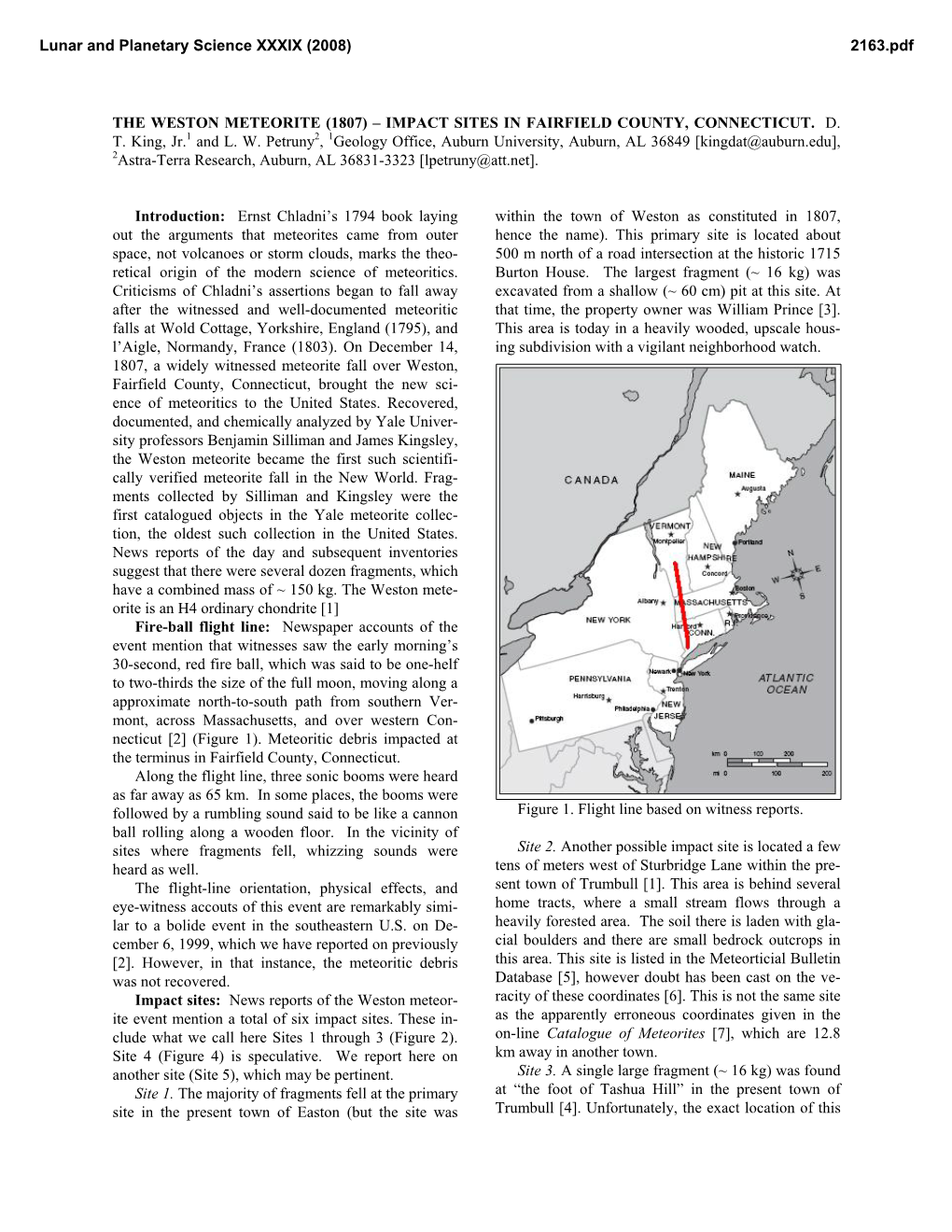 The Weston Meteorite (1807) – Impact Sites in Fairfield County, Connecticut