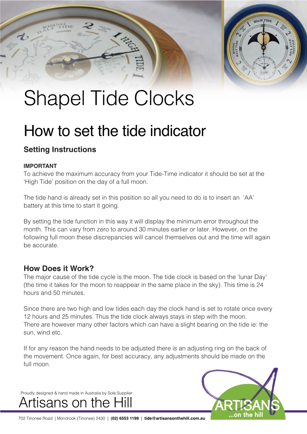 Shapel Tide Clocks