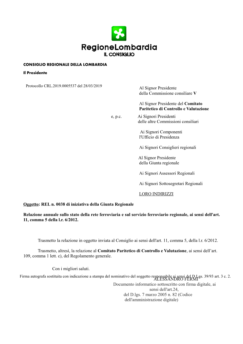 REL38 Reteferroviaria2019.Pdf